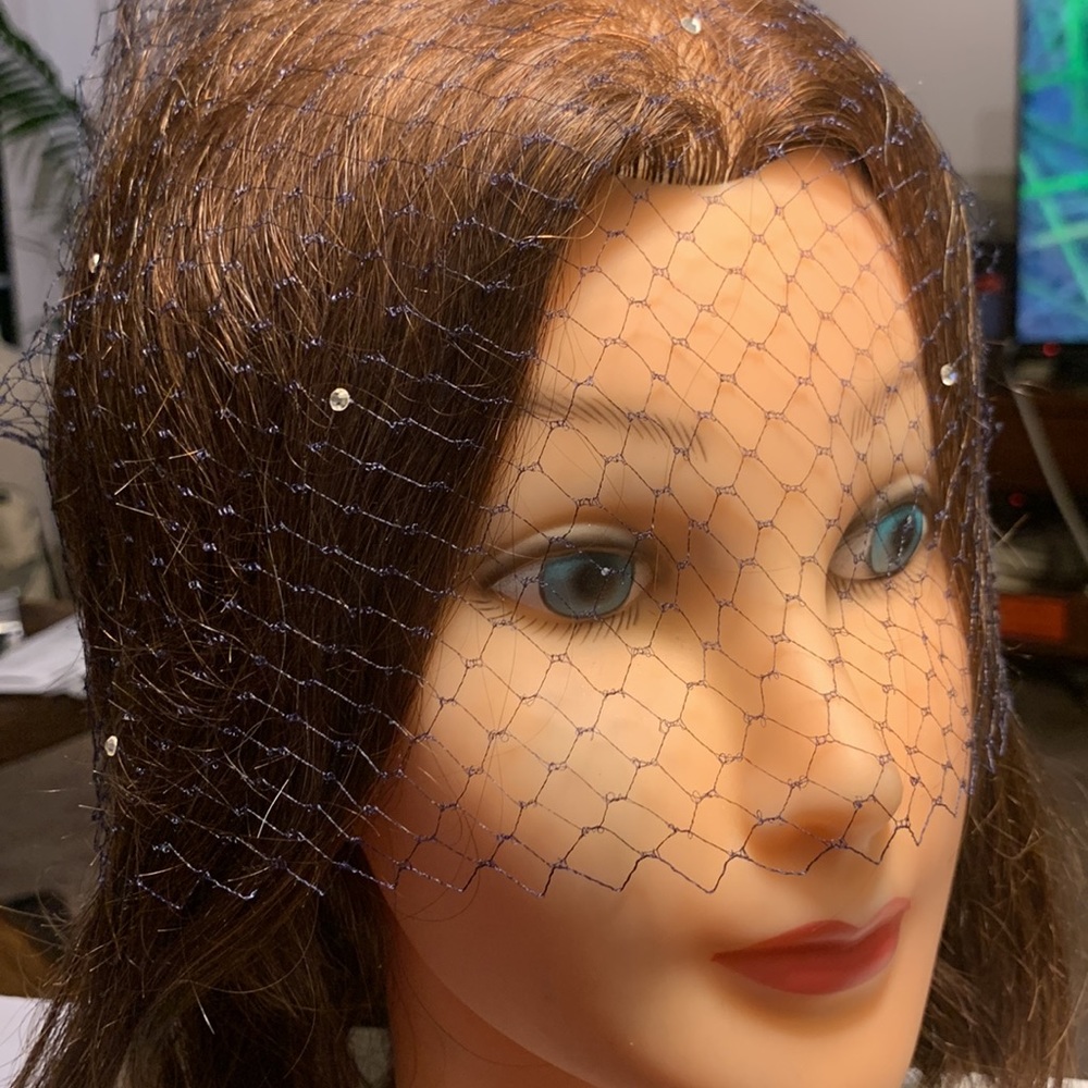 NET BIRDCAGE VEIL TIE-ON,60’s,wedding,cocktail,pinup,retro,burlesque
